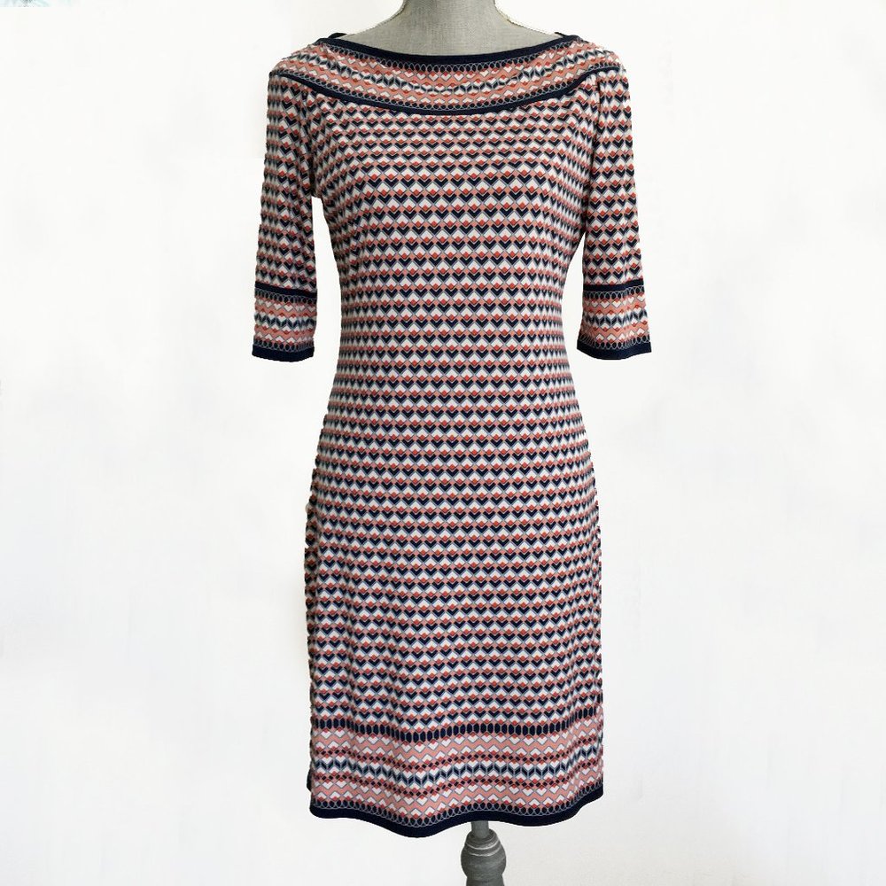 Max Studio Womens Shift Dress Medium 3/4 Sleeves